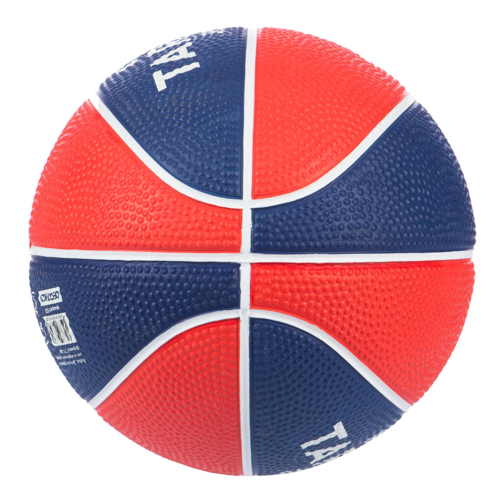 Detská mini basketbalová lopta veľkosti 1 - K100 modro-oranžová gumená