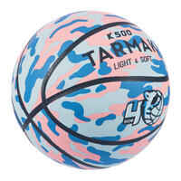 Basketball K500 Aniball Light & Soft Größe 4 Kinder blau/rosa