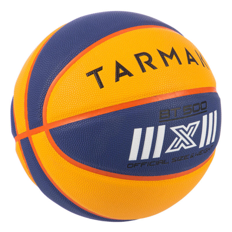 Ballon de basketball 3x3 taille 6 - Bt500 bleu jaune