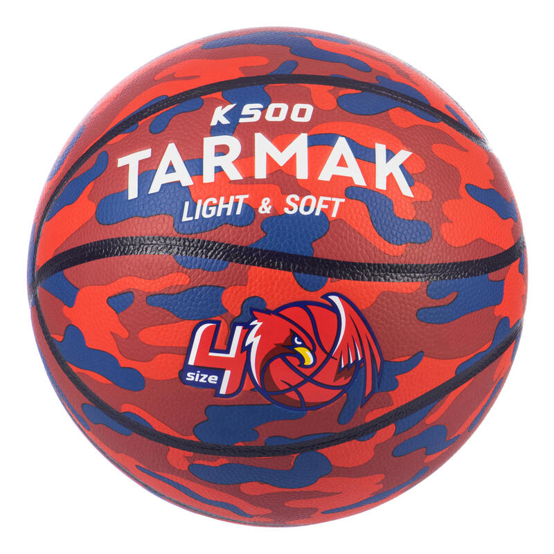 Ballon de basketball taille 4 Enfant - K500 Aniball rouge bleu