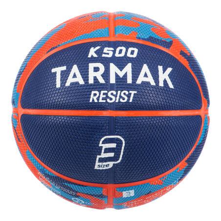 Ballon de basketball taille 3 Enfant - K500 Rubber bleu orange