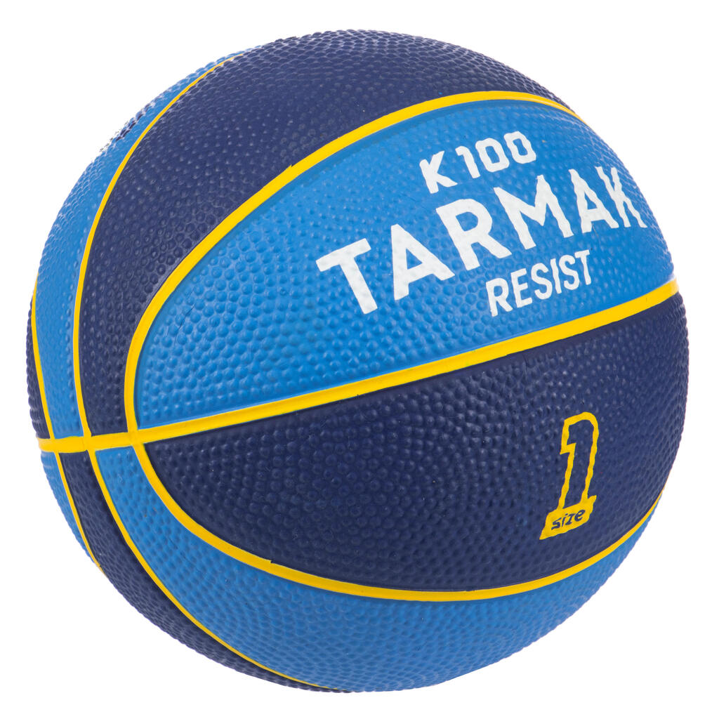 Mini ballon de basketball taille 1 Enfant - K100 Rubber bleu