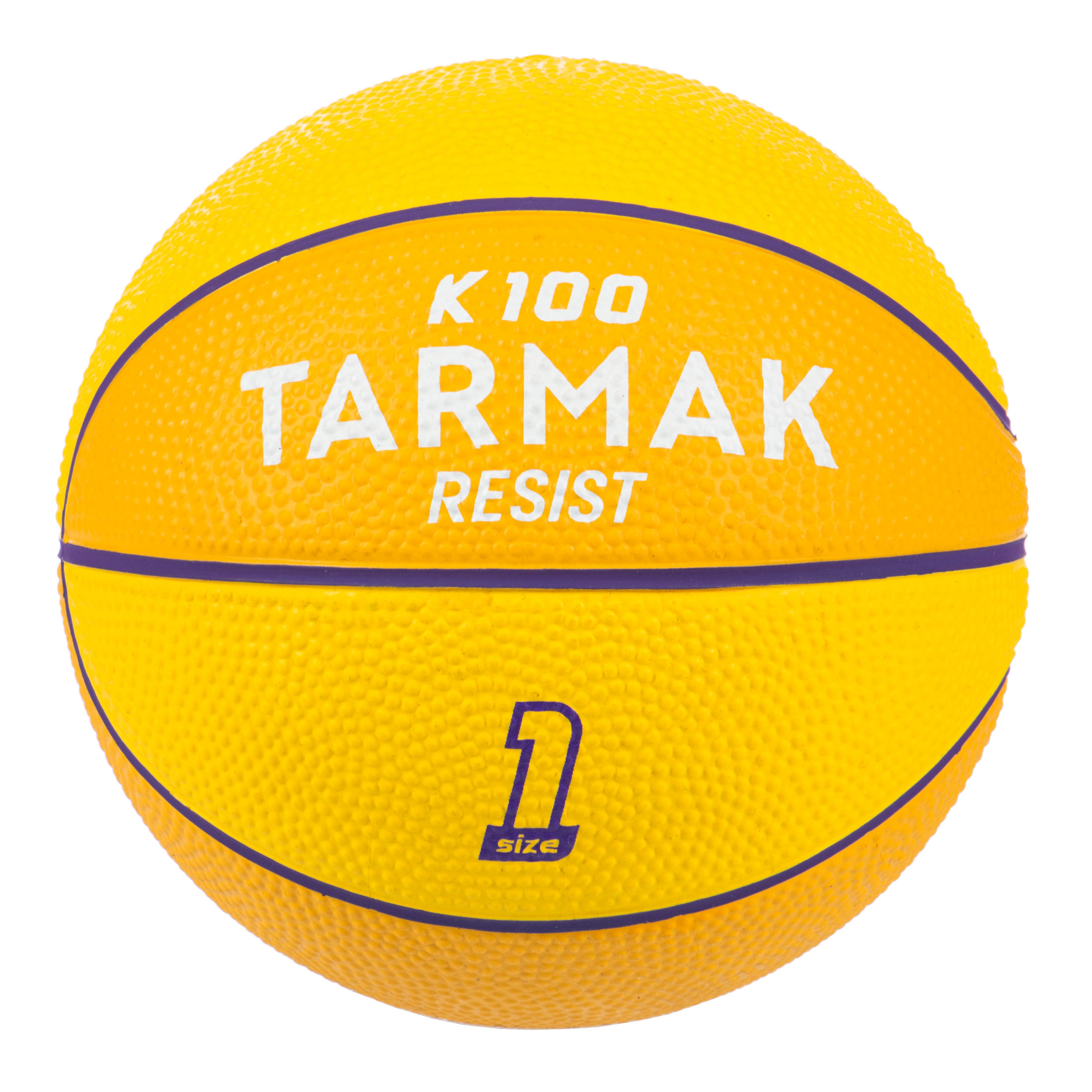 Kids' Size 1 Rubber Basketball - K 100 Yellow - TARMAK