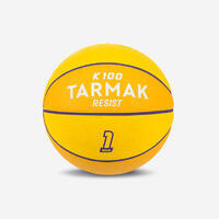 Mini balón de niños para baloncesto talla 1 K100 goma amarillo