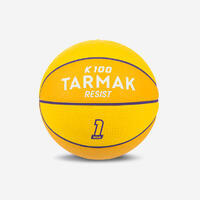 Mini ballon de basketball taille 1 Enfant - K100 Rubber jaune