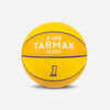 Mini ballon de basketball taille 1 Enfant - K100 Rubber jaune