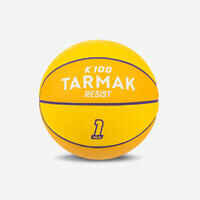 Basketball Mini K100 Gummi Größe 1 Für Kinder bis 4 Jahre gelb/violett