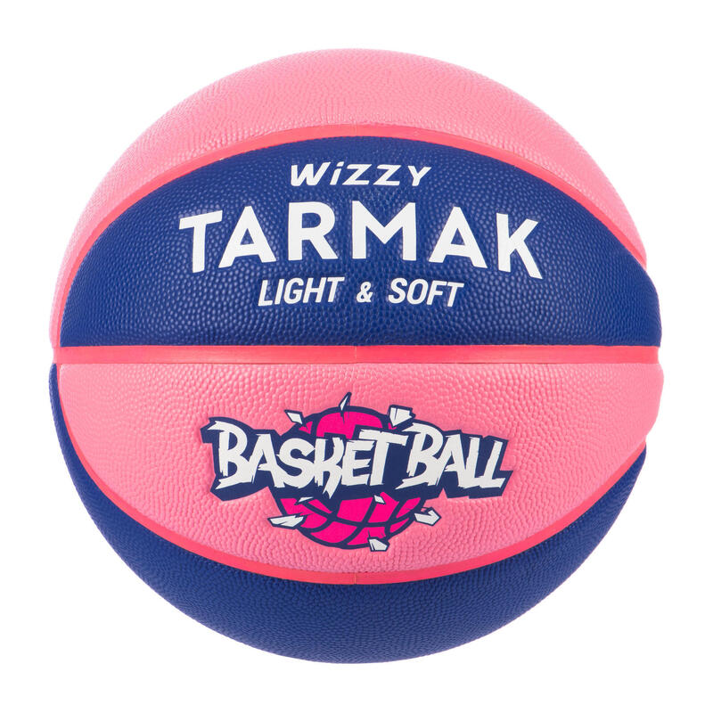 Ballon de basket enfant Wizzy basketball bleu rose taille 5 jusqu'a 10 ans.
