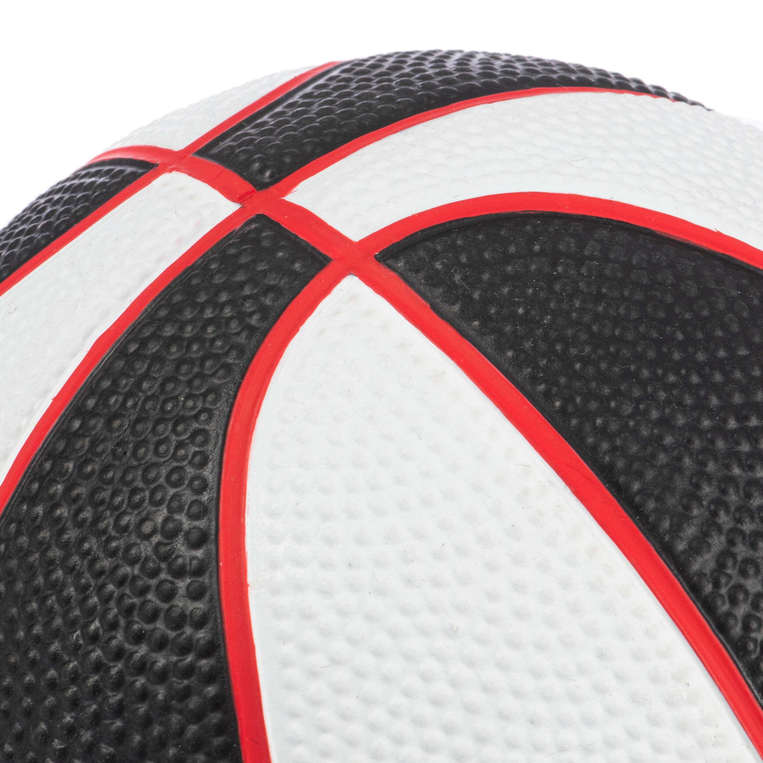 Kids' Size 1 Mini Basketball K100 Rubber - Black White -  4