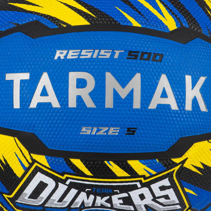 Pallone basket RESIST 500 taglia 5 blu