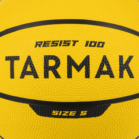 М'яч баскетбольний R100 для початківців від 10 років розмір 5 жовтий