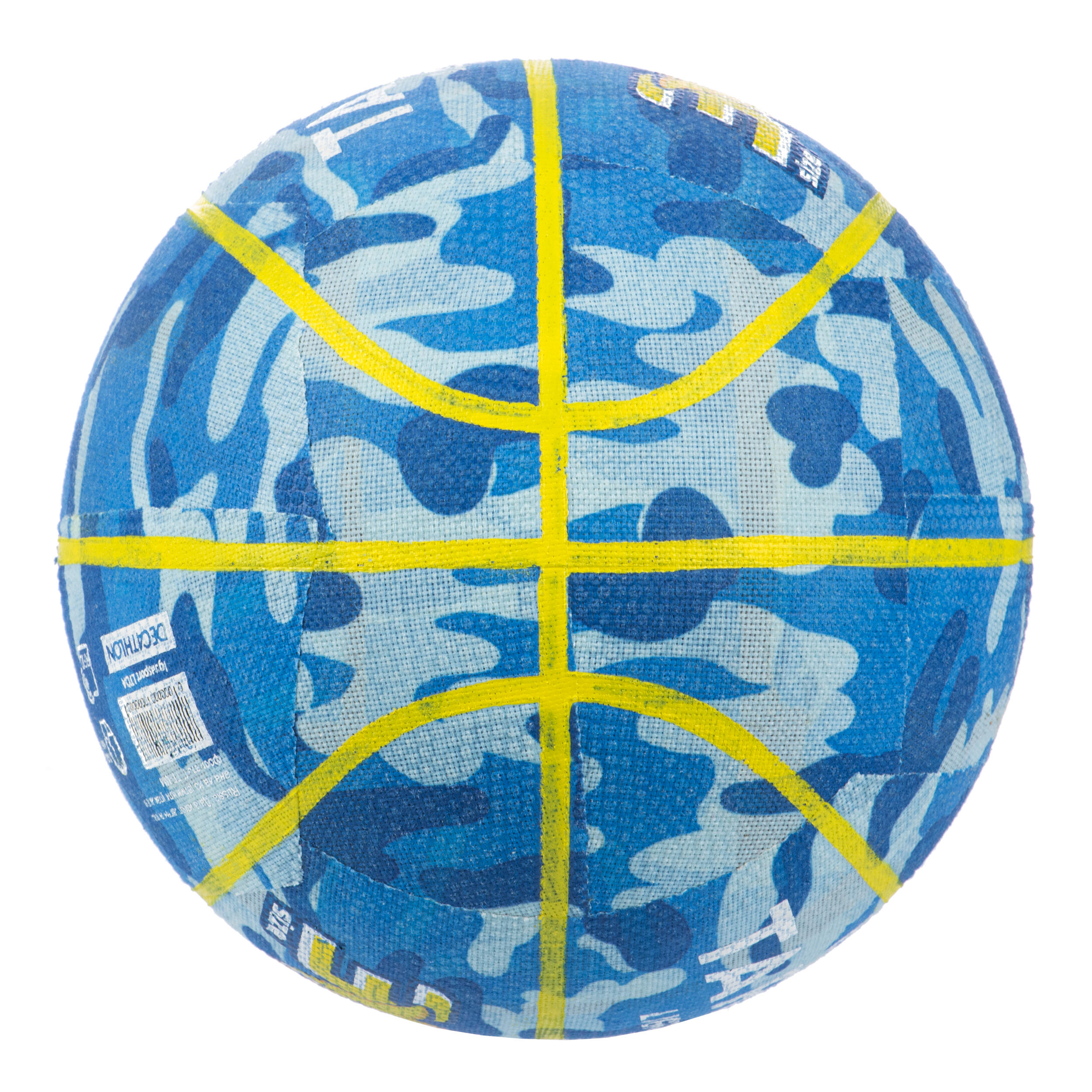 Kids' Size 3 Basketball K500 Light - Blue/Yellow 4/5