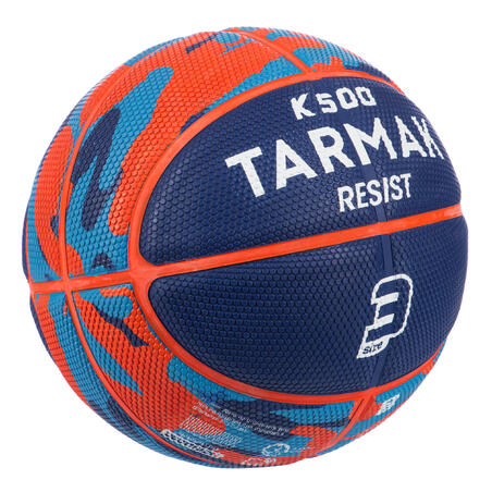 Ballon de basketball taille 3 Enfant - K500 Rubber bleu orange