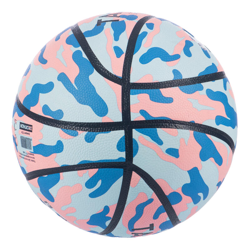 Ballon de basketball taille 4 Enfant - K500 Aniball bleu rose