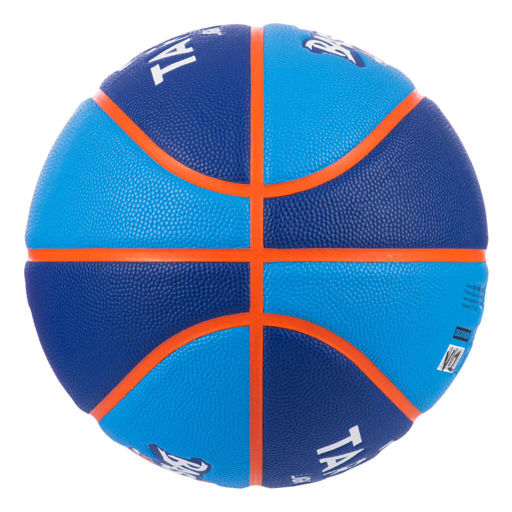 Detská basketbalová lopta Wizzy veľkosť 5 do 10 rokov čierno-bordová
