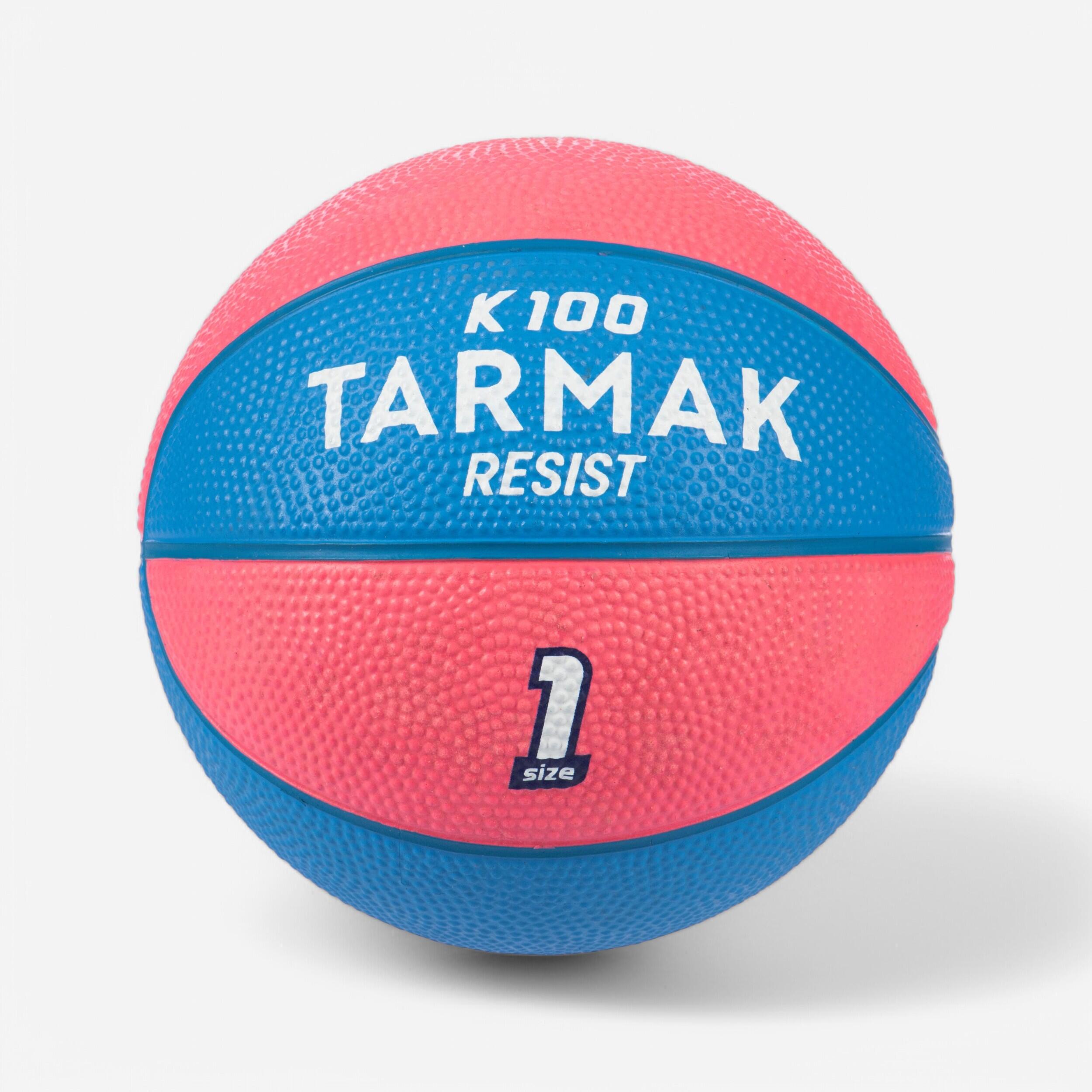 Kids' Rubber Basketball Size 1 K100 - Blue/Pink
