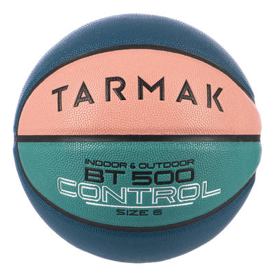 Ballon De Basket Bt500 Taille 6 Rose Vert Bleu