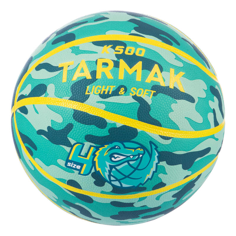 Dětský basketbalový míč K500 Aniball velikost 4 zeleno-žlutý