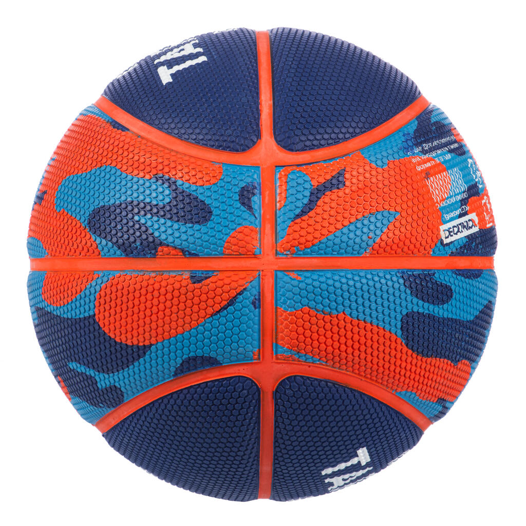 Ballon de basketball taille 3 Enfant - K500 Rubber bleu orange