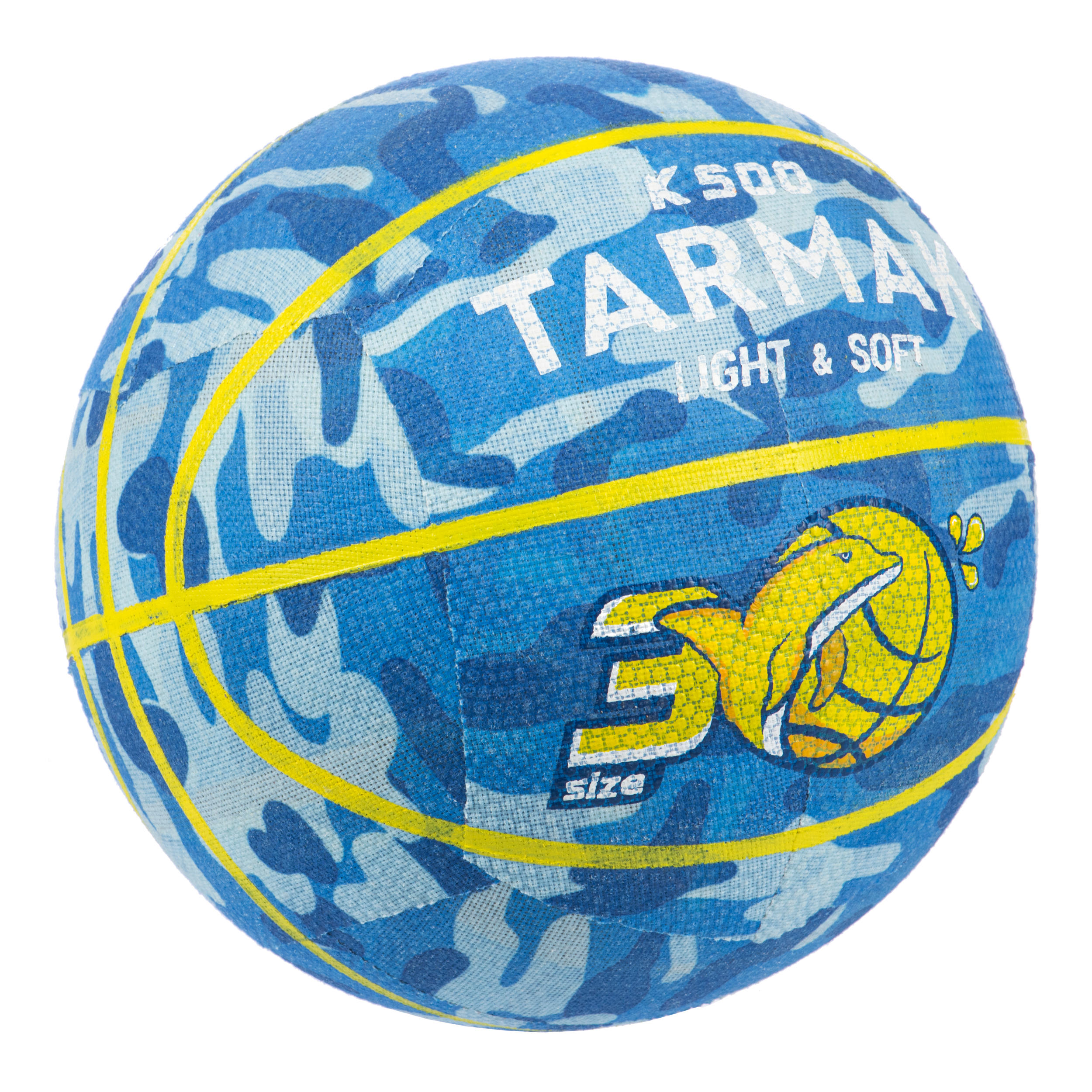 Kids' Size 3 Basketball K500 Light - Blue/Yellow 2/5