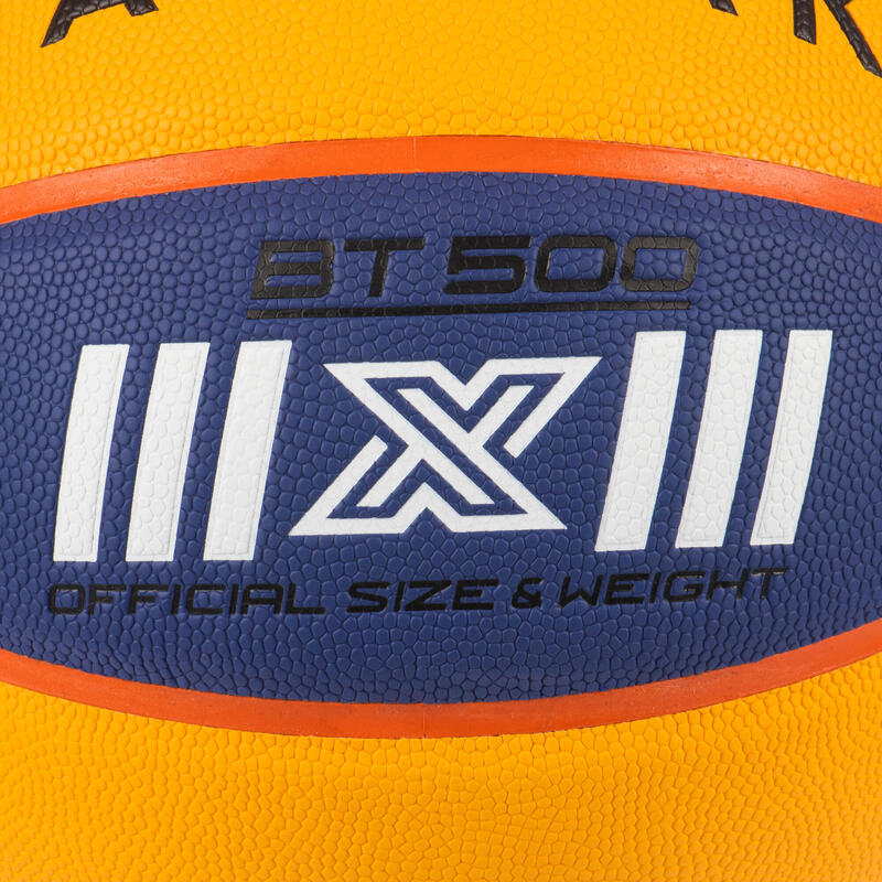 Ballon de basketball 3x3 taille 6 - Bt500 bleu jaune