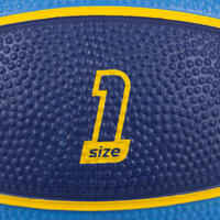 Kids' Basketball Size 1 K100 Rubber - Blue