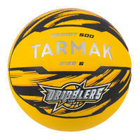 Balón baloncesto R500 T6 amarillo, para niñas, niños y mujeres, para iniciarse