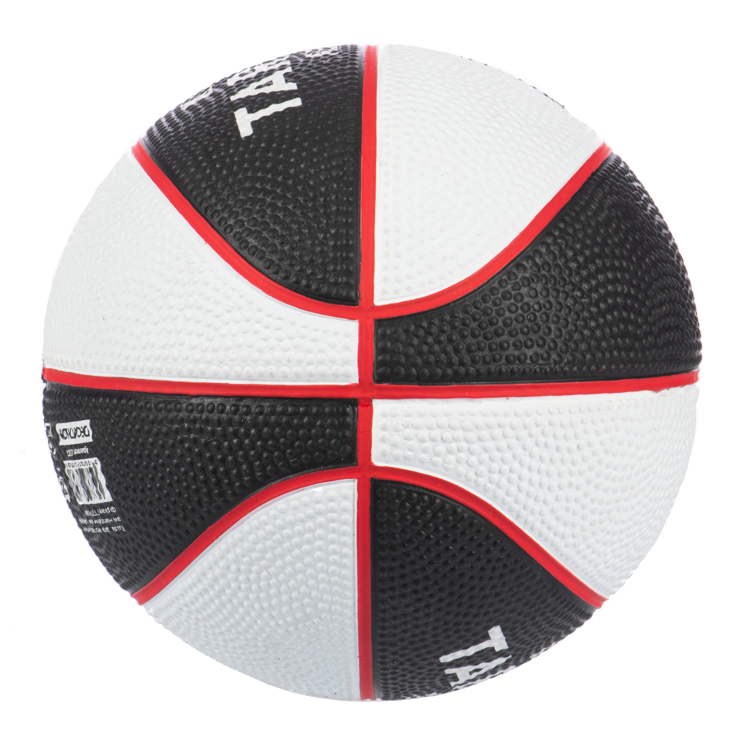 Kids' Size 1 Mini Basketball K100 Rubber - Black White