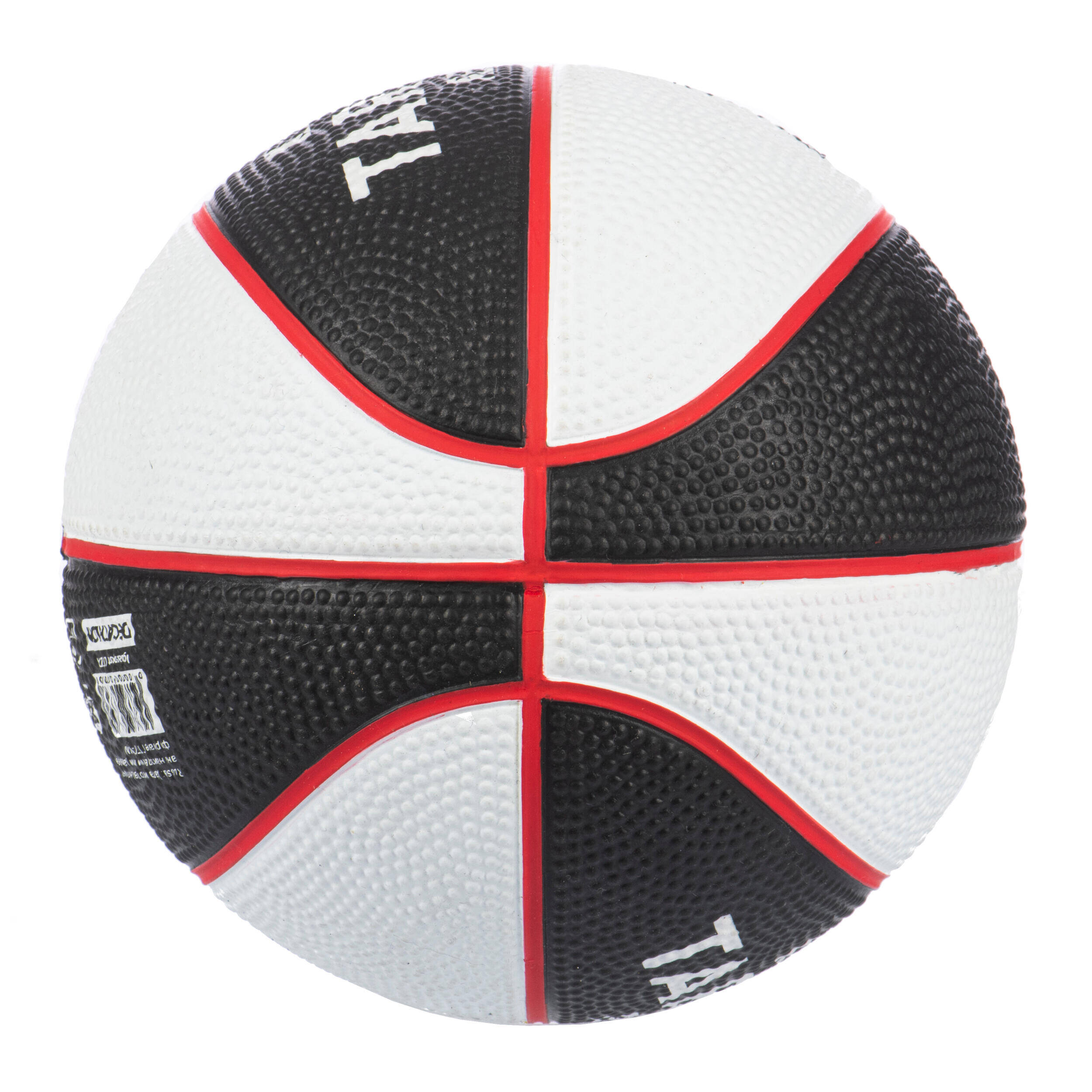 Kids' Size 1 Mini Basketball K100 Rubber - Black White -  3