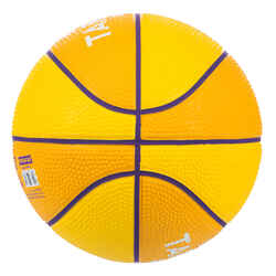 Μίνι B μπάλα μπάσκετ μεγέθους 1 για παιδιά έως 4 ετών.Κίτρινο/Μωβ