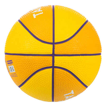 Μίνι B μπάλα μπάσκετ μεγέθους 1 για παιδιά έως 4 ετών.Κίτρινο/Μωβ
