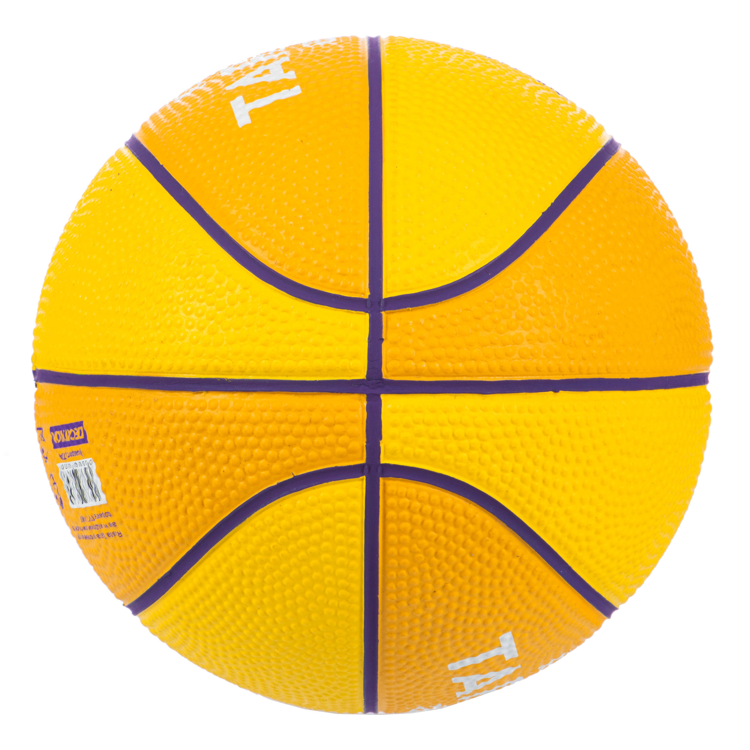 Kids' Basketball Size 1 K100 Rubber - Yellow 3/5