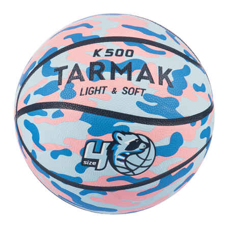Basketball K500 Aniball Light & Soft Größe 4 Kinder blau/rosa