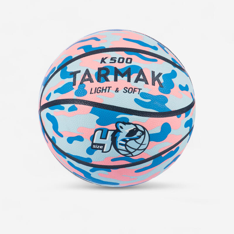 Balón de Baloncesto Tarmak K500 Aniball Niños Iniciación Azul Rosa