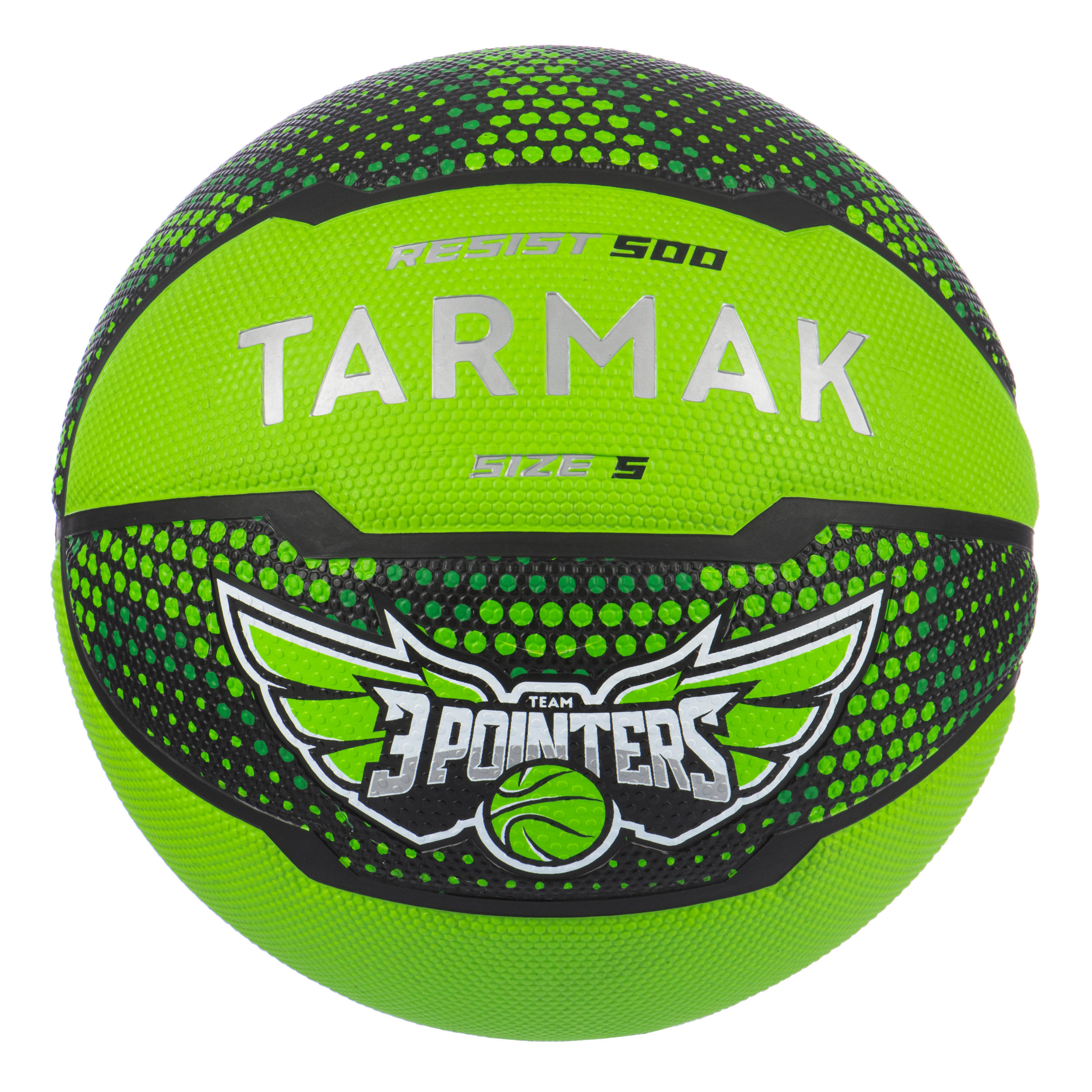 Kids' Size 5 (Up to 10 Years) Beginner Basketball R500 Black/Green
