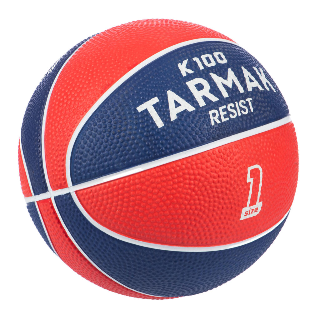Mini ballon de basketball taille 1 Enfant - K100 Rubber bleu orange