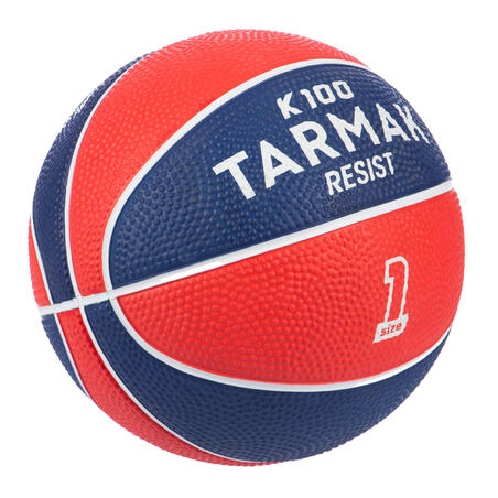 Mini basketboll storlek 1 Junior - K100 Gummi blå orange 