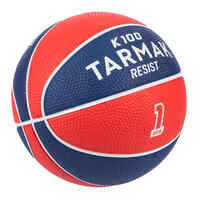 Kids' Size 1 Mini Basketball K100 Rubber - Blue/Orange