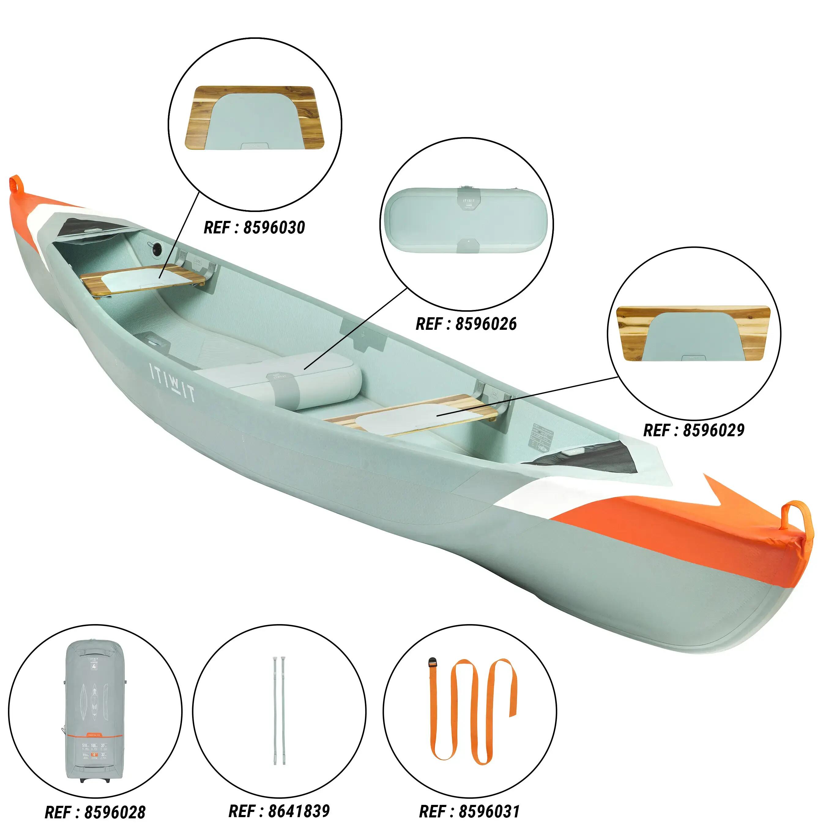 X500 high pressure Dropstitch inflatable canoe 4 places (2 adults + 2 kids) 6/45
