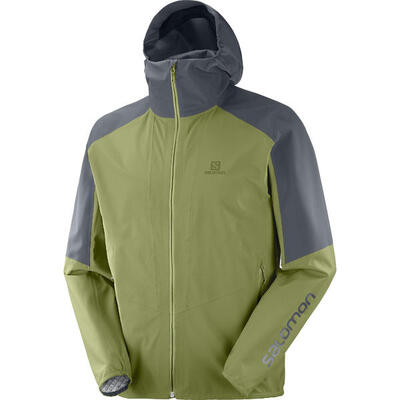 Waterdichte wandeljas voor heren outline groen/grijs