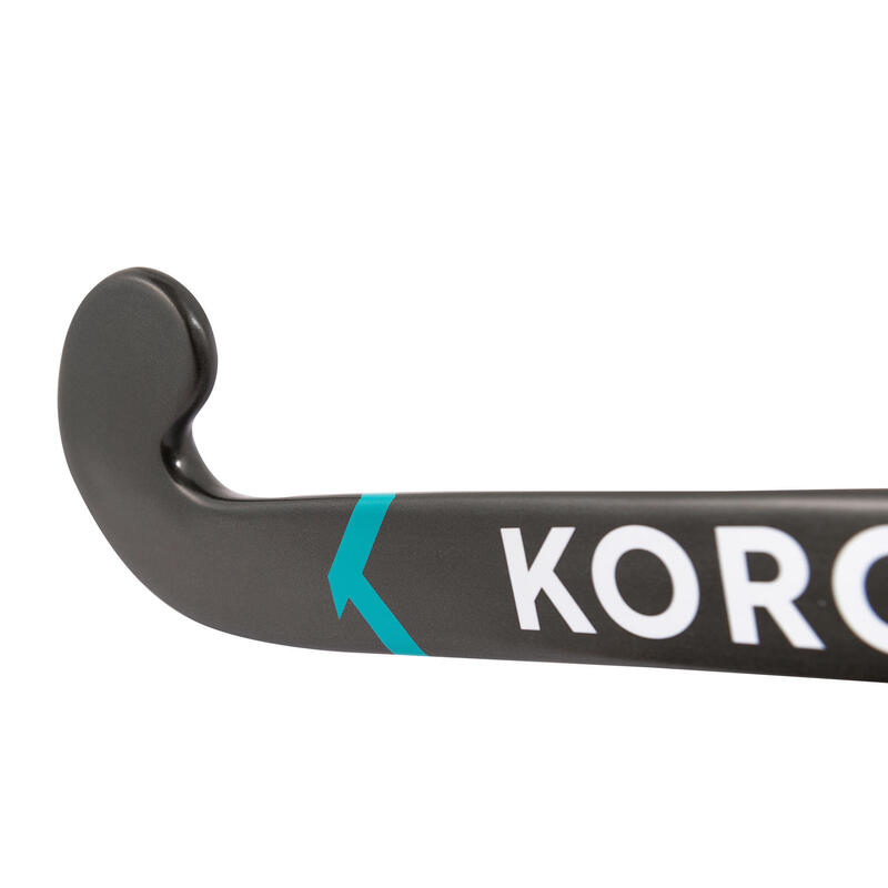 Hockeystick voor junioren mid bow glasvezel FH500 grijs/turquoise