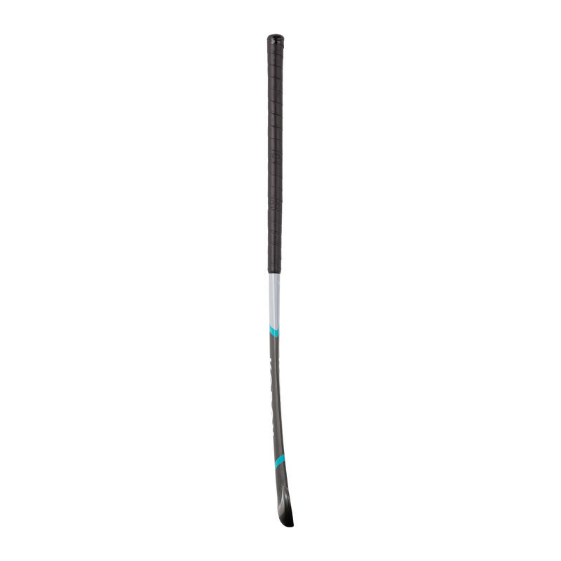 Hockeystick voor junioren mid bow glasvezel FH500 grijs/turquoise