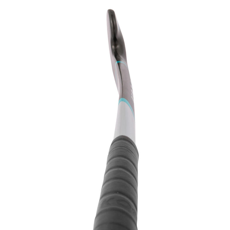 Stick de hockey ado fibre de verre mid bow FH500 gris turquoise
