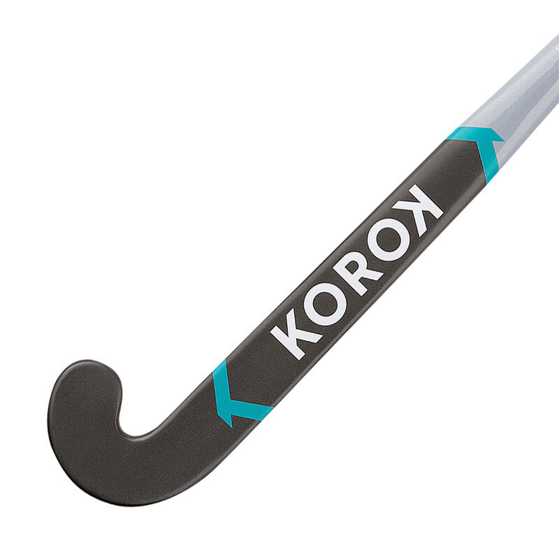FH500 Hockeystick kind mid bow glasvezel grijs/turquoise