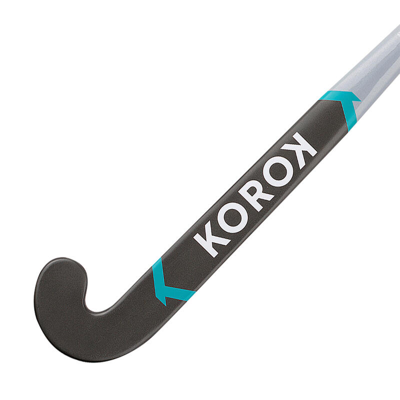 Stick de hockey ado fibre de verre mid bow FH500 gris turquoise