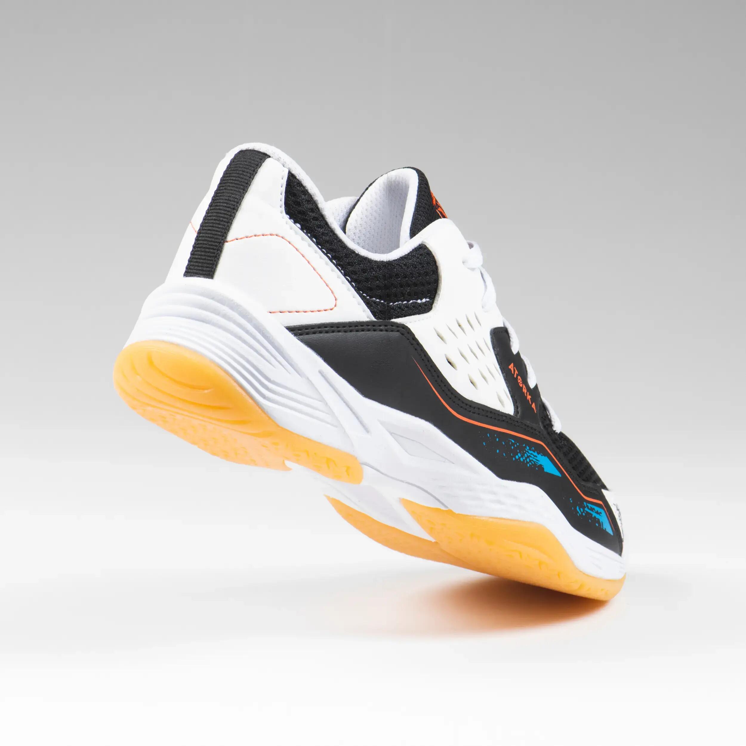 Kids' Lace-Up Handball Shoes H100 - White/Black 4/9