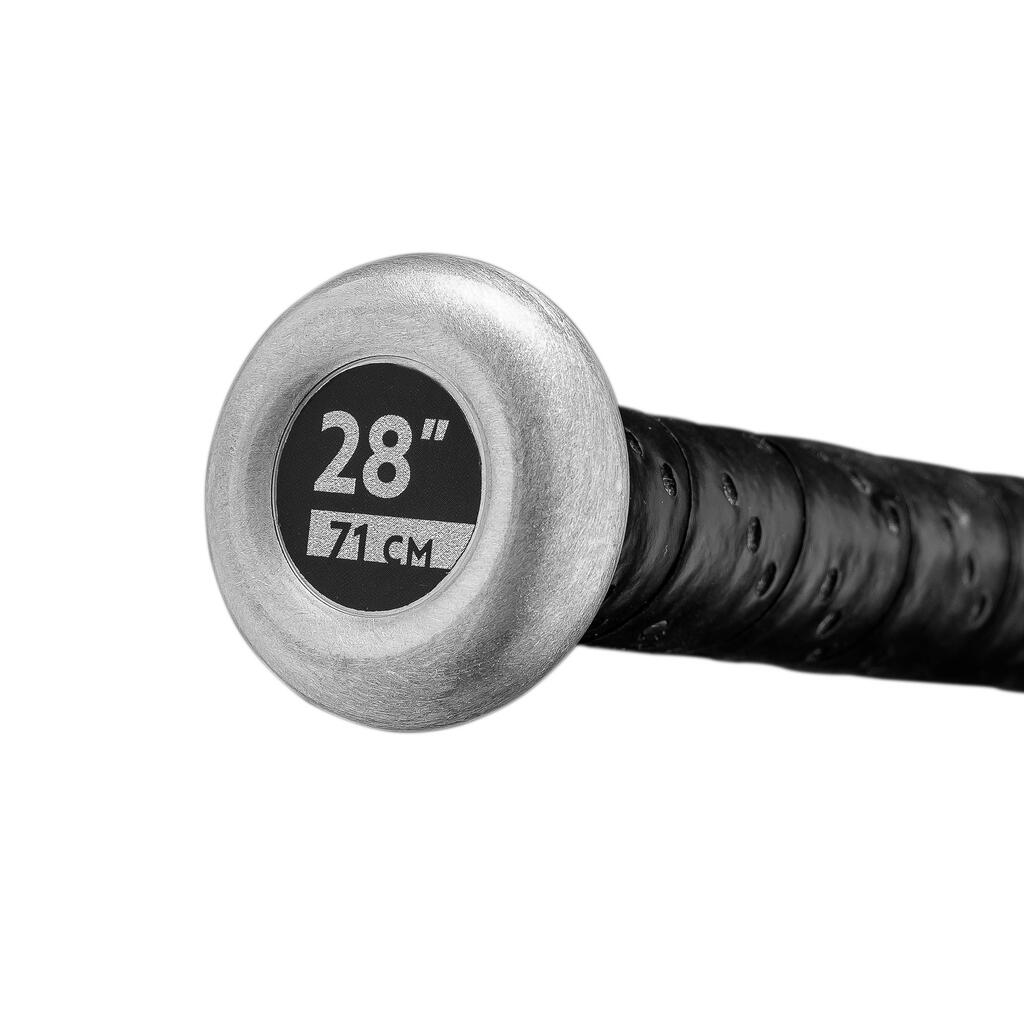 Bate de béisbol de aluminio infantil plateado de 28