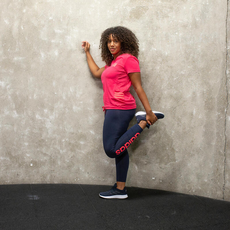 mallas leggins Adidas mujer azul marino rosa | Decathlon