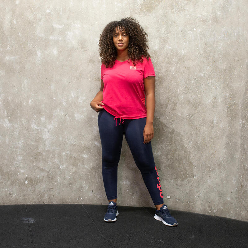 mallas leggins Adidas mujer azul marino rosa