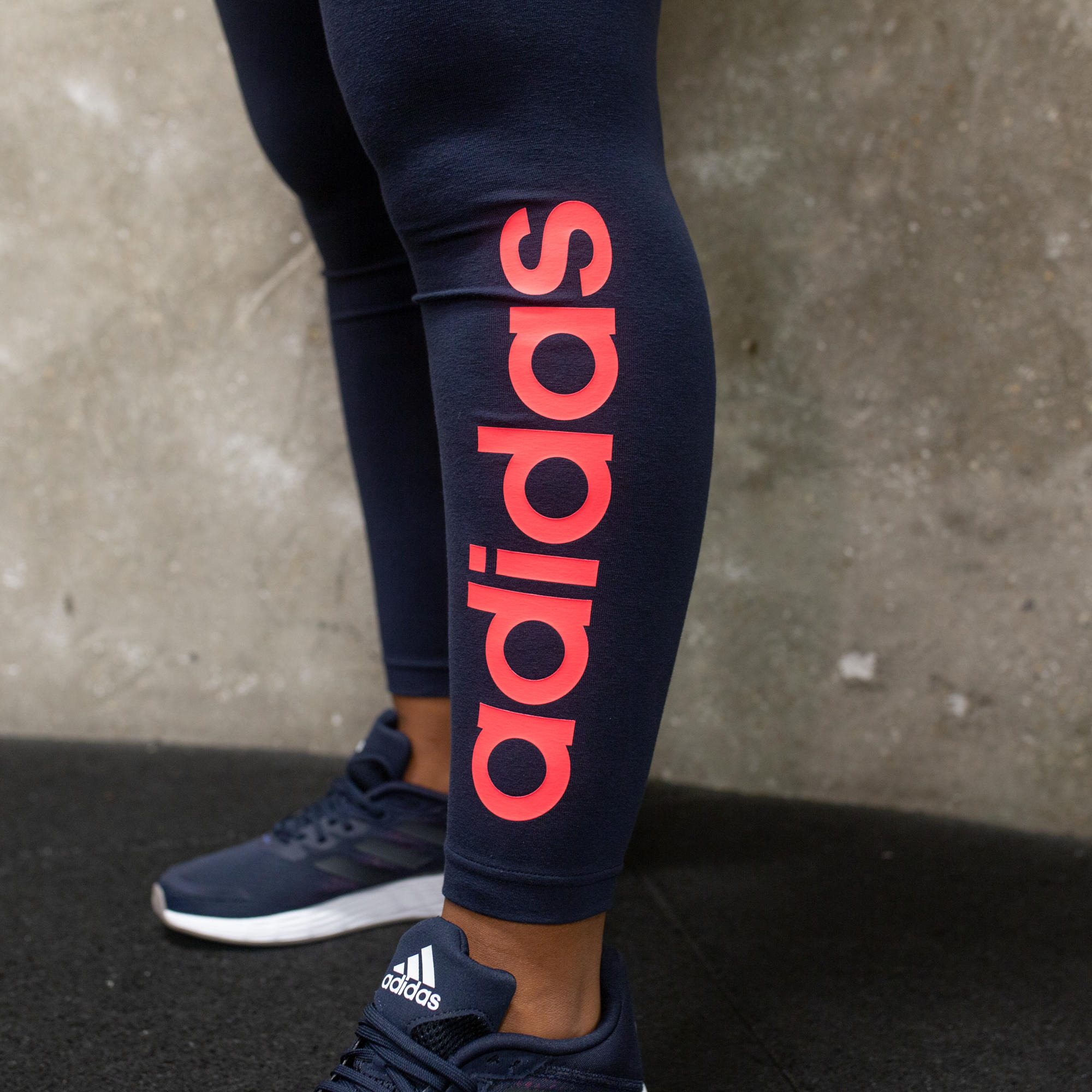 Leggings - Navy Blue with Pink Logo 